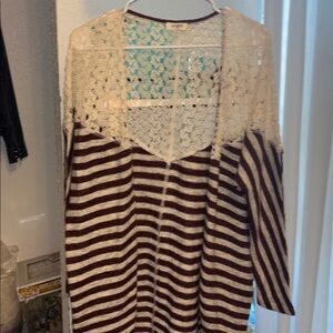 Umgee Cream Lace Cardigan